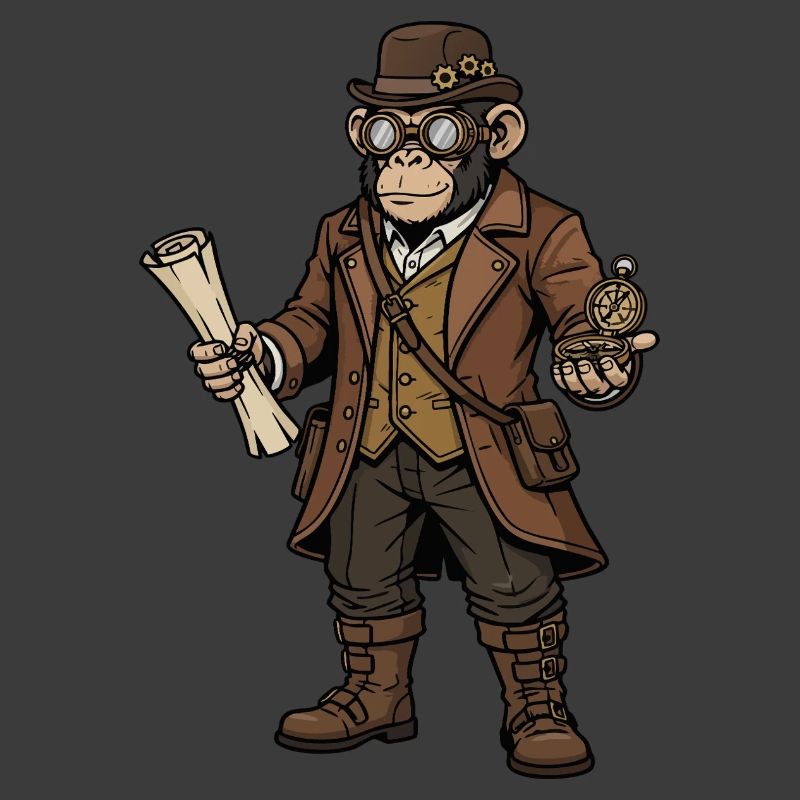 Monkey Explorer Steampunk Retro-Abenteuer