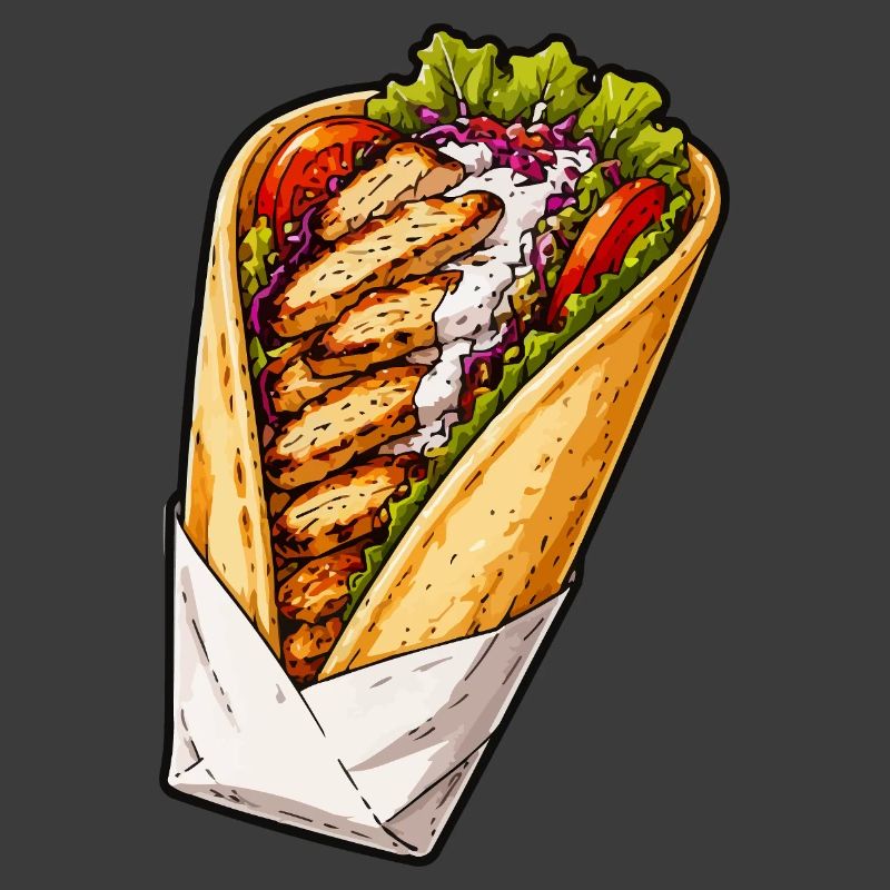 Hähnchen-Wrap Illustration