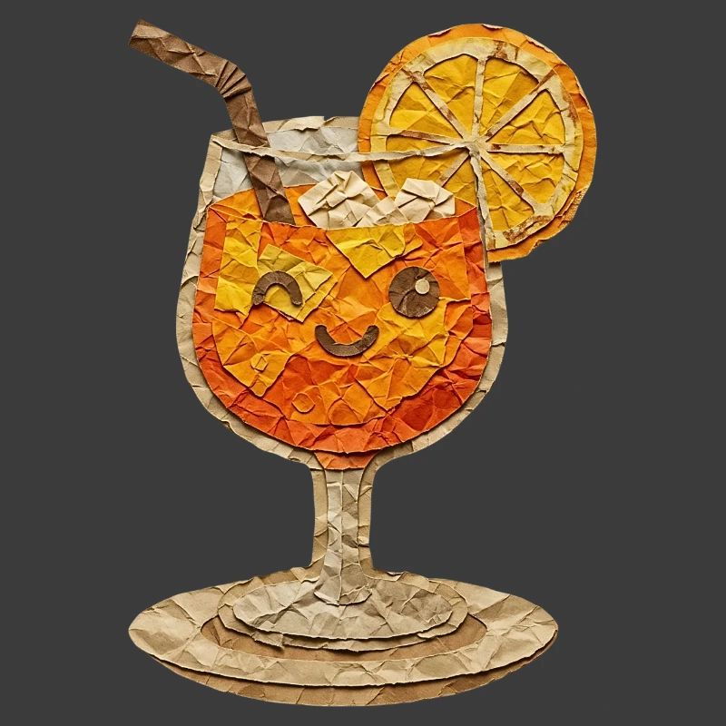 Papiergetränk: Orange Face