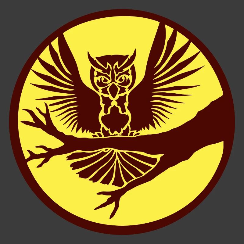 Owl Tree Branch Eagle Owl Moon Night Full Moon Round Forest