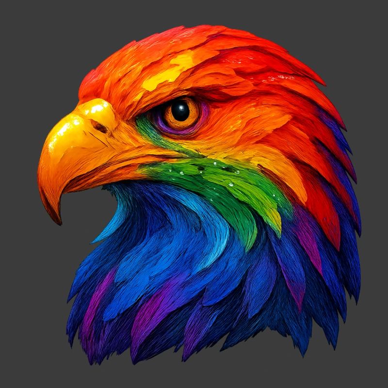 Color Feather White-tailed Eagle Head