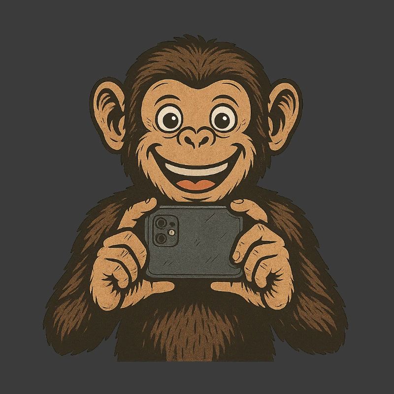 Affe mit Smartphone