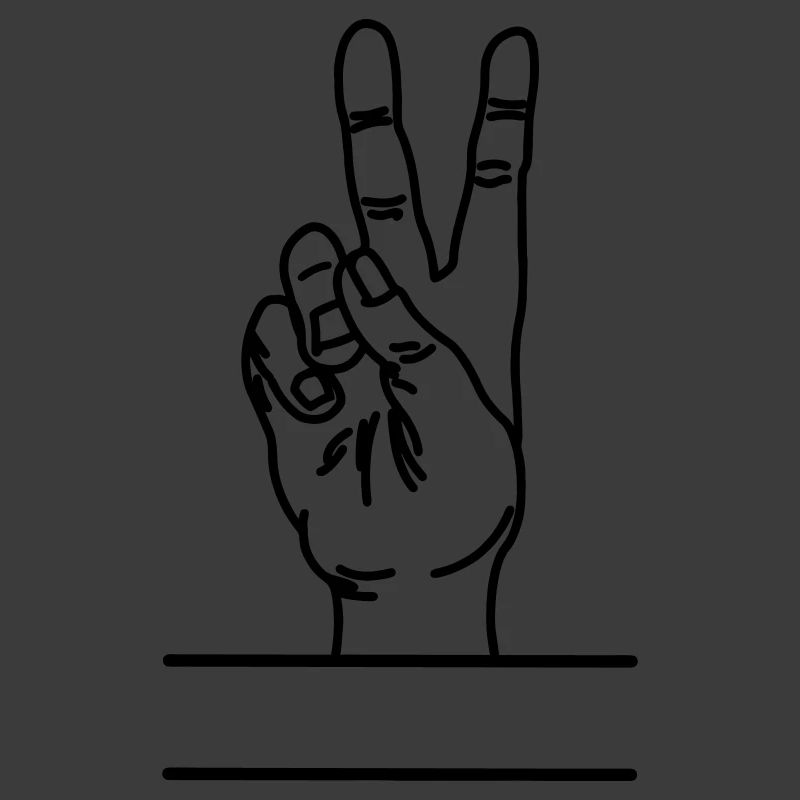 Text space with hand gesture peace