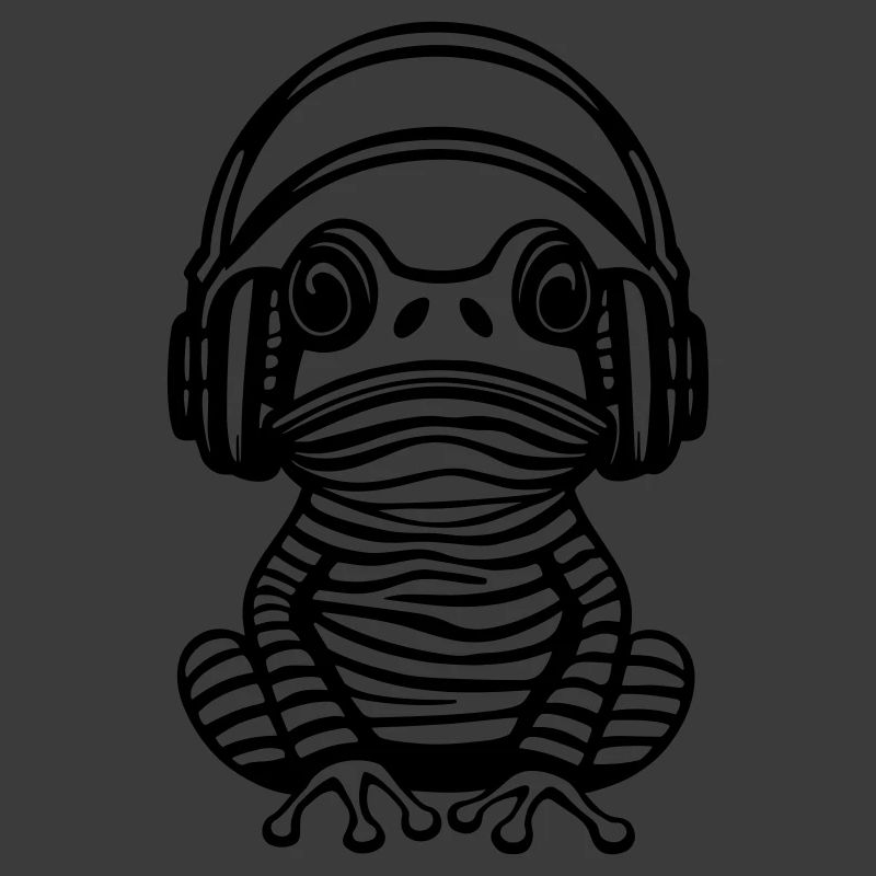 Frosch mit Kopfhörern