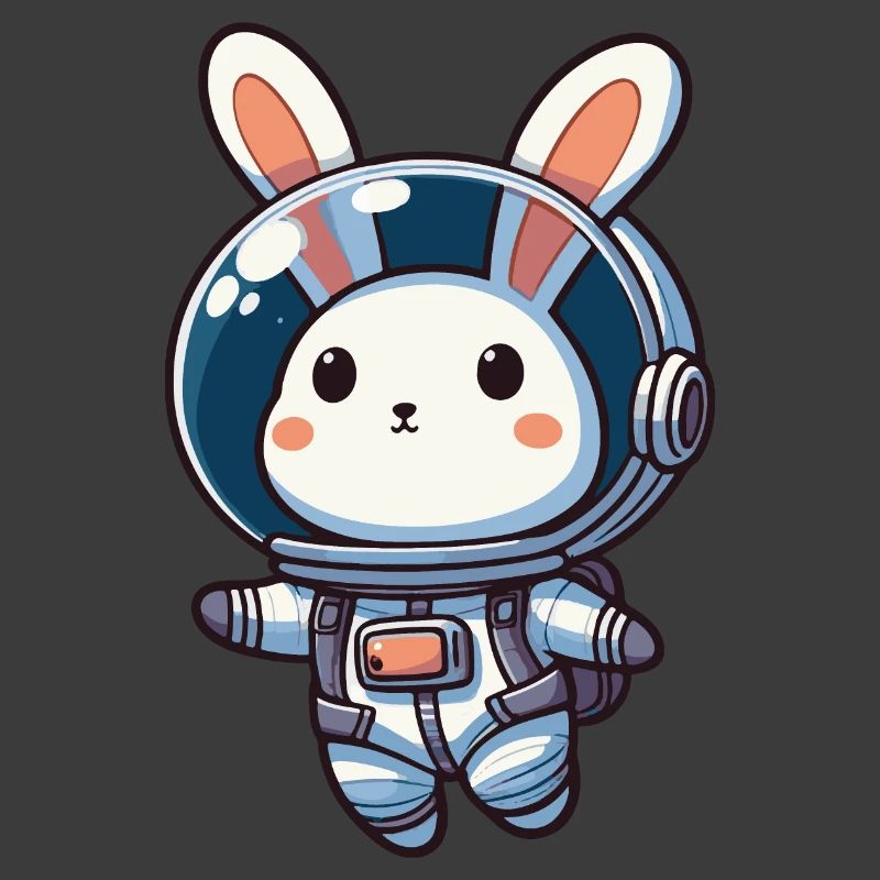 Lapin mignon, astronaute, lapin dans l’espace