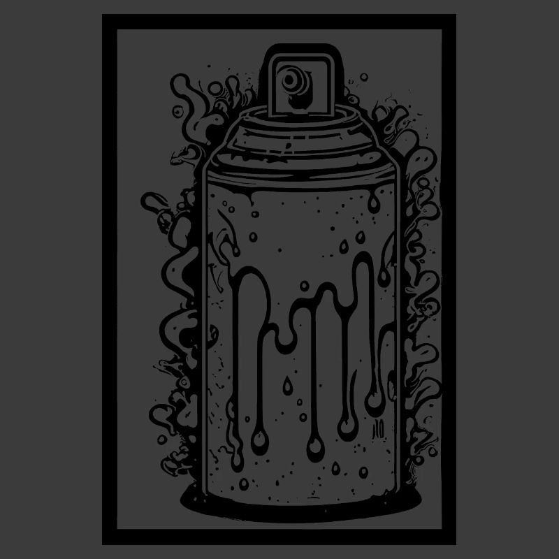 Comic spray can with drops in frame