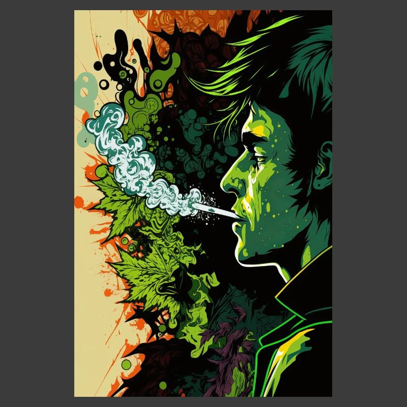Green Psychedelic Face