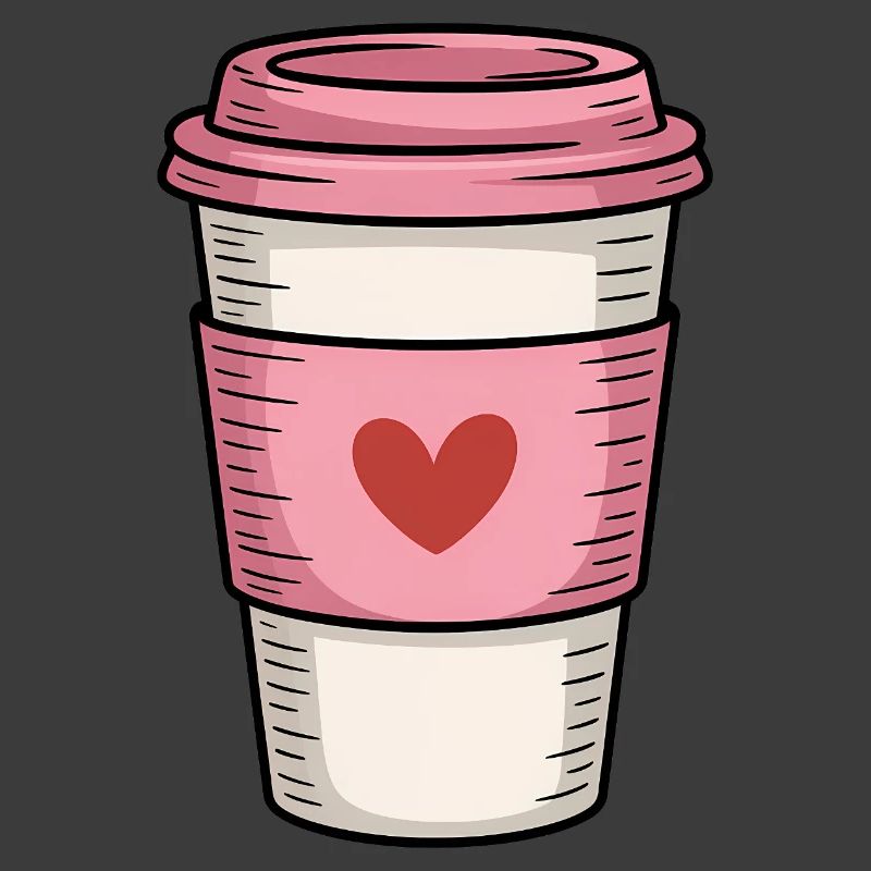 Rosa Kaffeetasse mit Herz