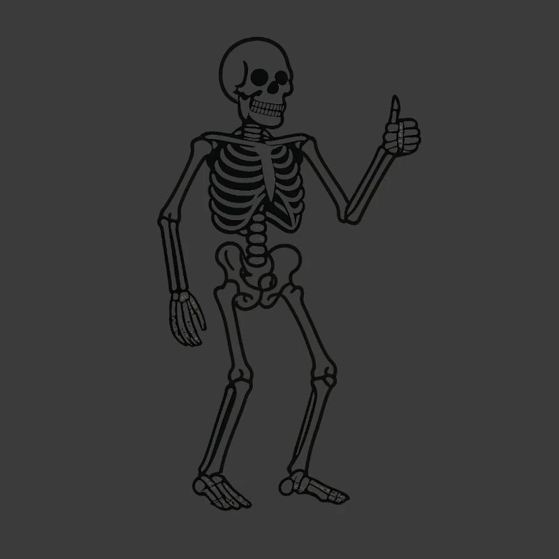 Leuchtender Skeleton im Retro Stil