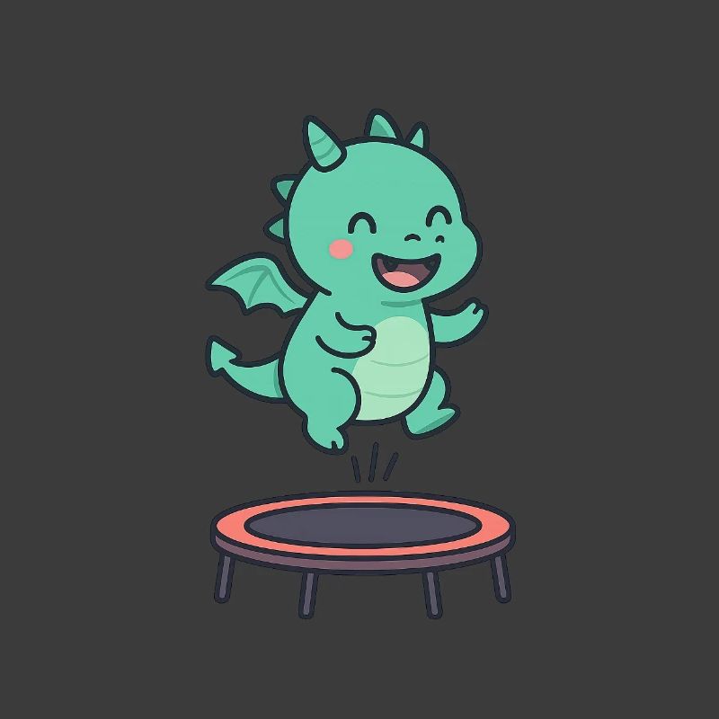 Kleiner Drachen Trampolin Spaß