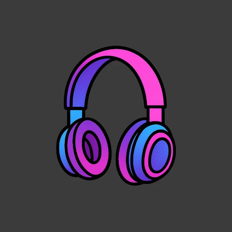 Neon Gradient Kopfhörer Illustration