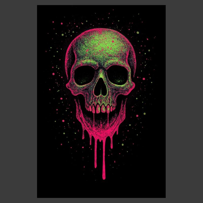 Deathhead – Psychedelischer Neonschädel