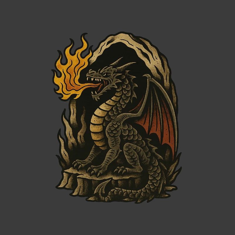 Flammender Drache