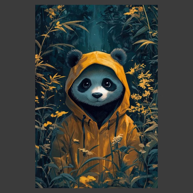 Illustration eines humanoiden Pandas