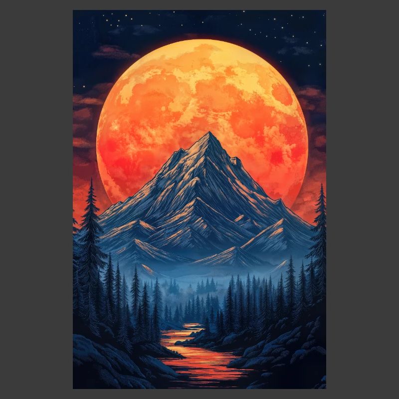 Illustration einer Gebirgslandschaft