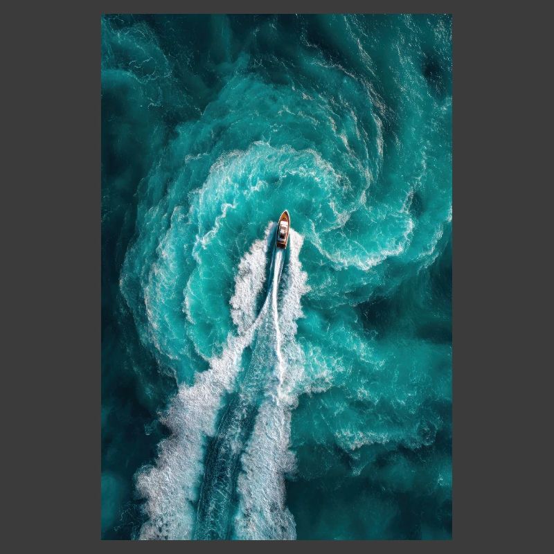 Spiralförmiges Ozean-Kielwasser