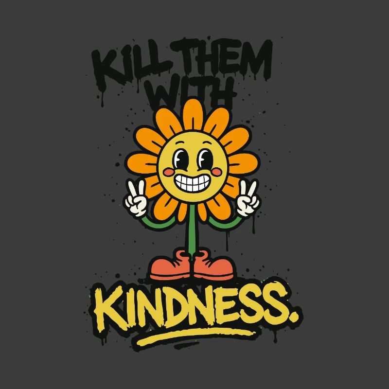 Kill Them With Kindness – Retro Graffiti Saying