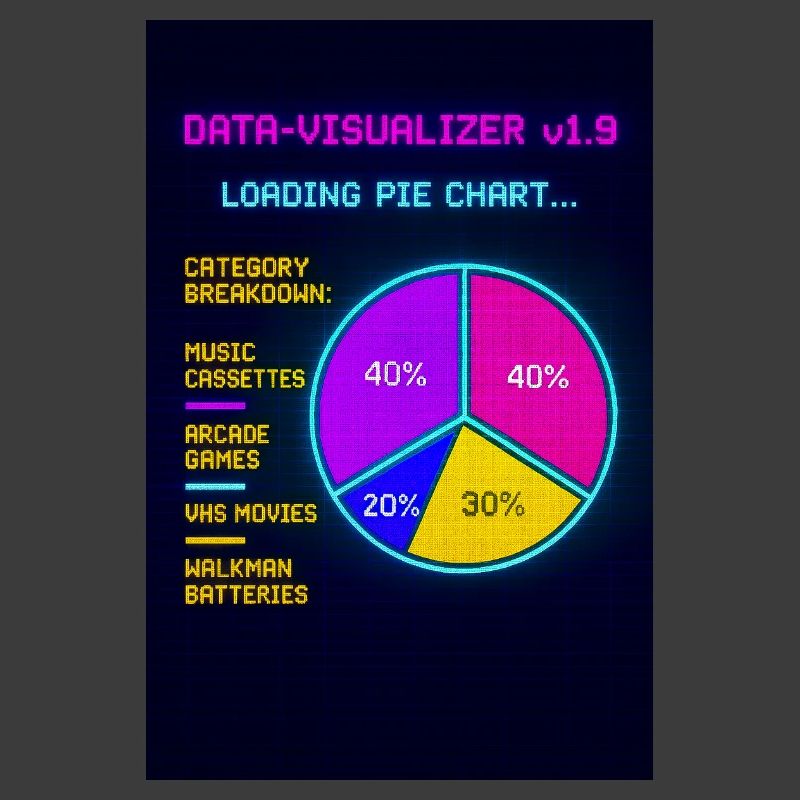 Neon Pie Chart Retro Visual