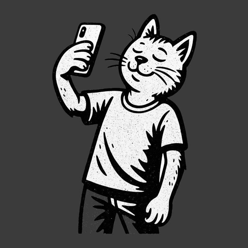 Selfie-Katze im Sketchstil