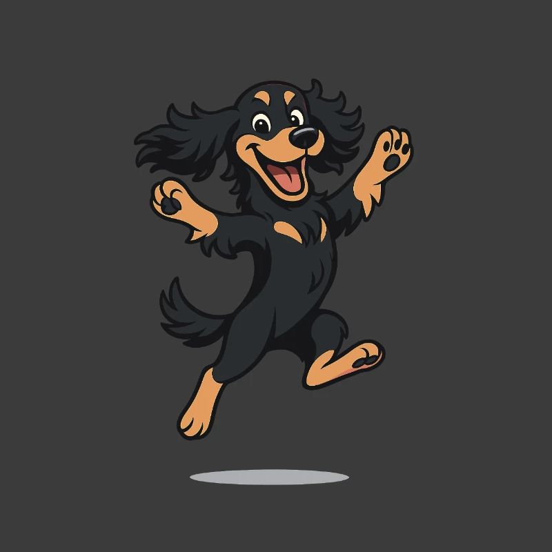 Hüpfender Cartoon Cocker Spaniel
