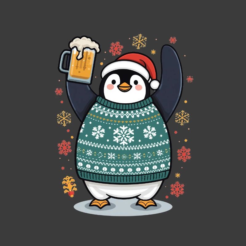Festlicher Pinguin im Pullover