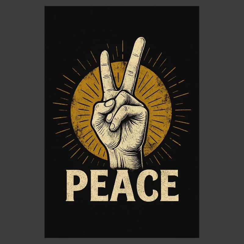 Peace Hand Retro Design
