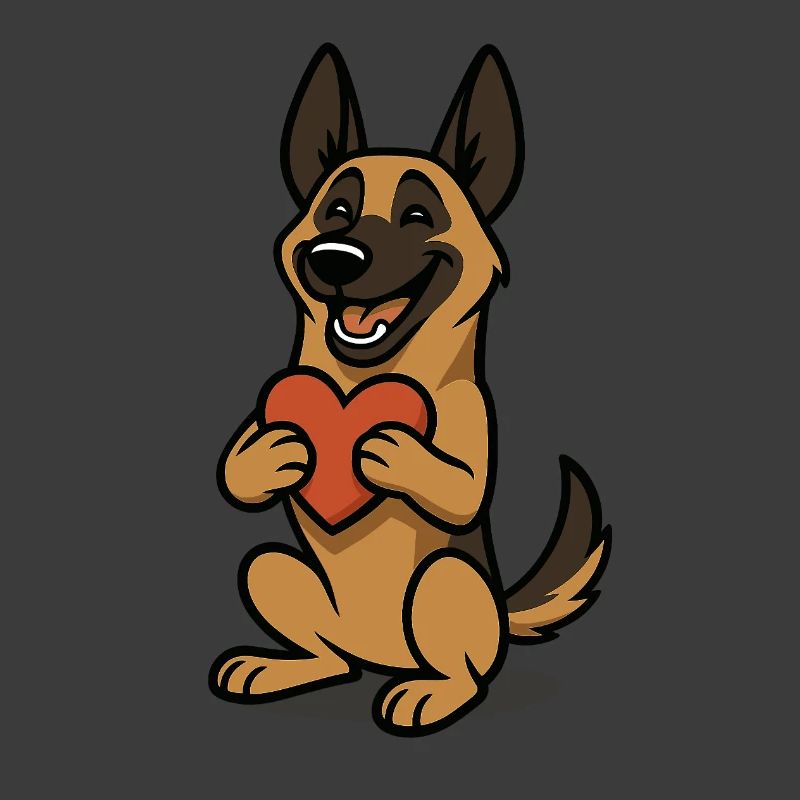 Malinois mit Herz Comic