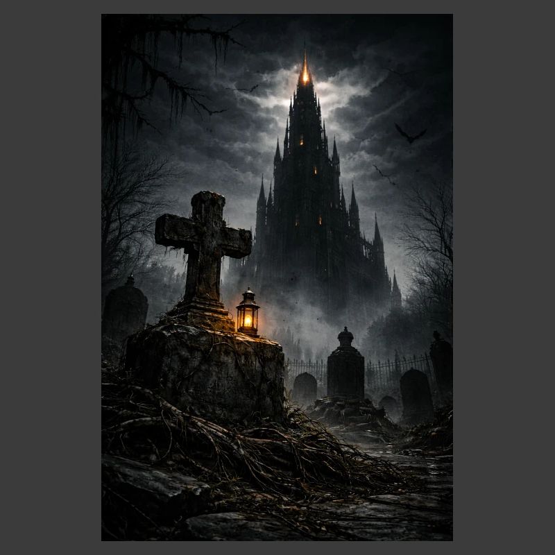 Gothic Schloss im Nebel