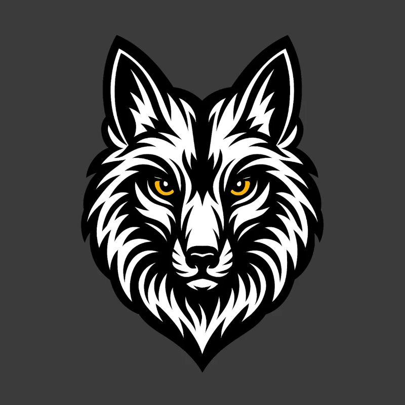 Wolfs Kopf Schwarz Weiß