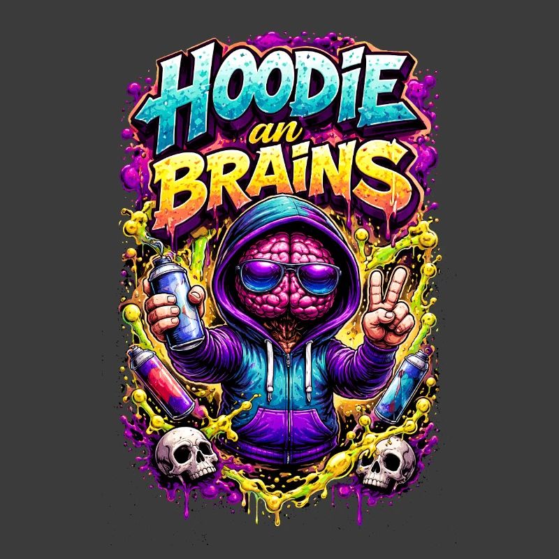 Graffiti de cerveau de sweat à capuche