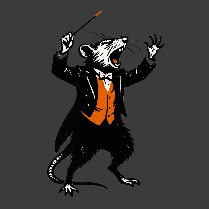 Ratte als Dirigent im Smoking