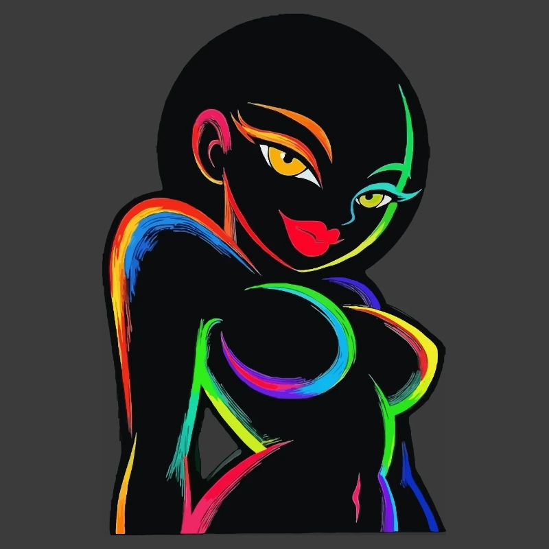Neon-Regenbogen-Silhouette