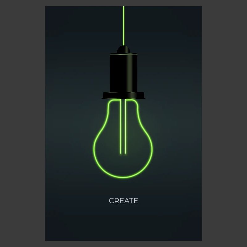 Create – Neon light bulb for creative minds
