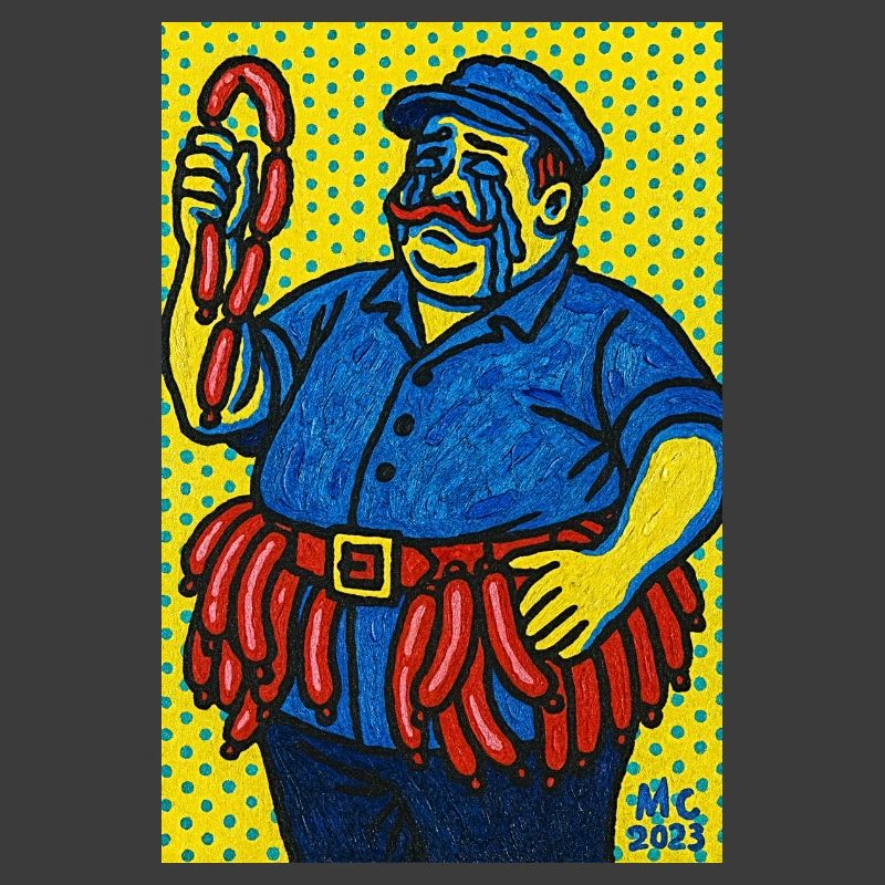 Wurstmann im Pop-Art Stil
