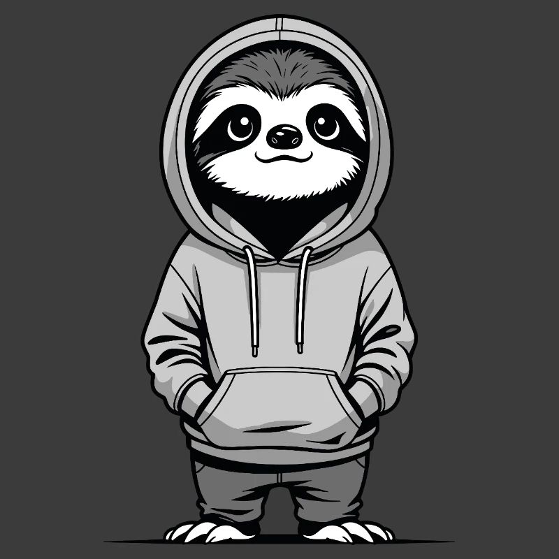 Faultier im Hoodie