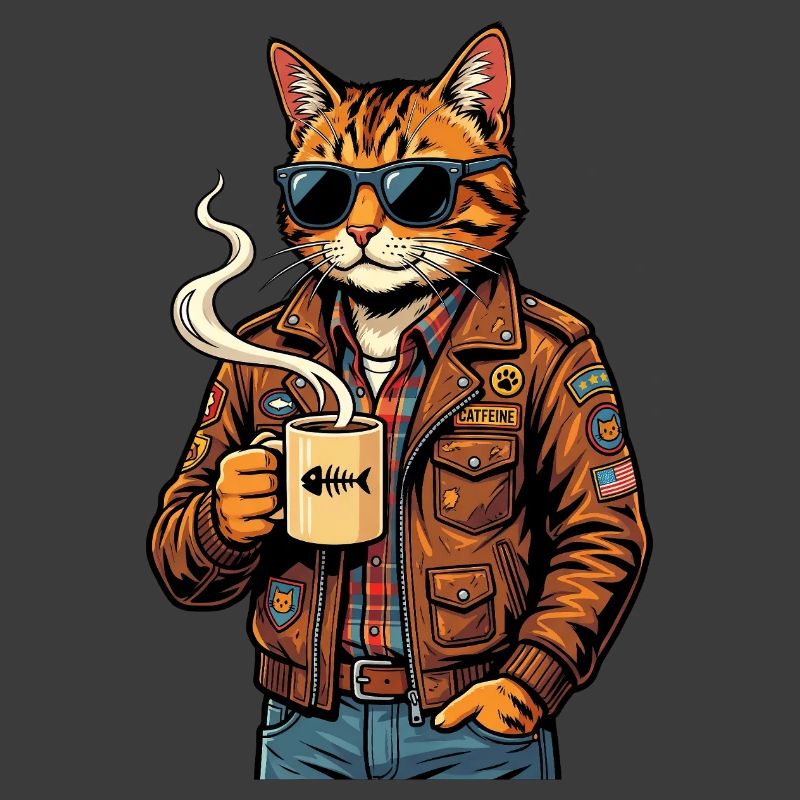 Katzenbiker mit Kaffee