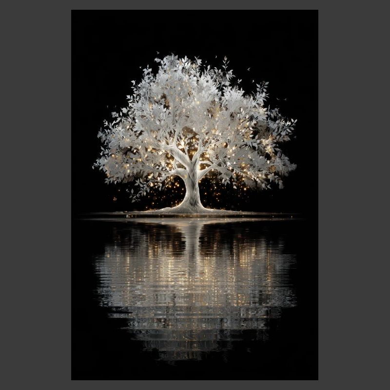 Luminous Silver Tree Glow