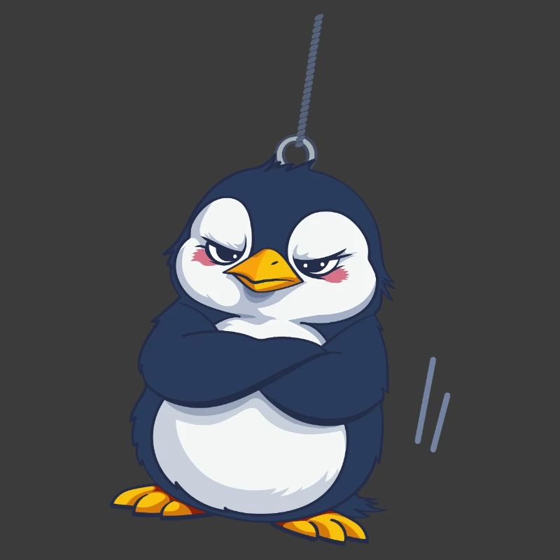 Grumpy Penguin Hanging