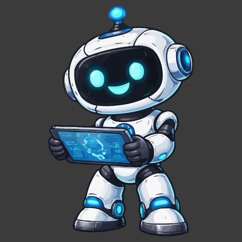 Small robot with tablet