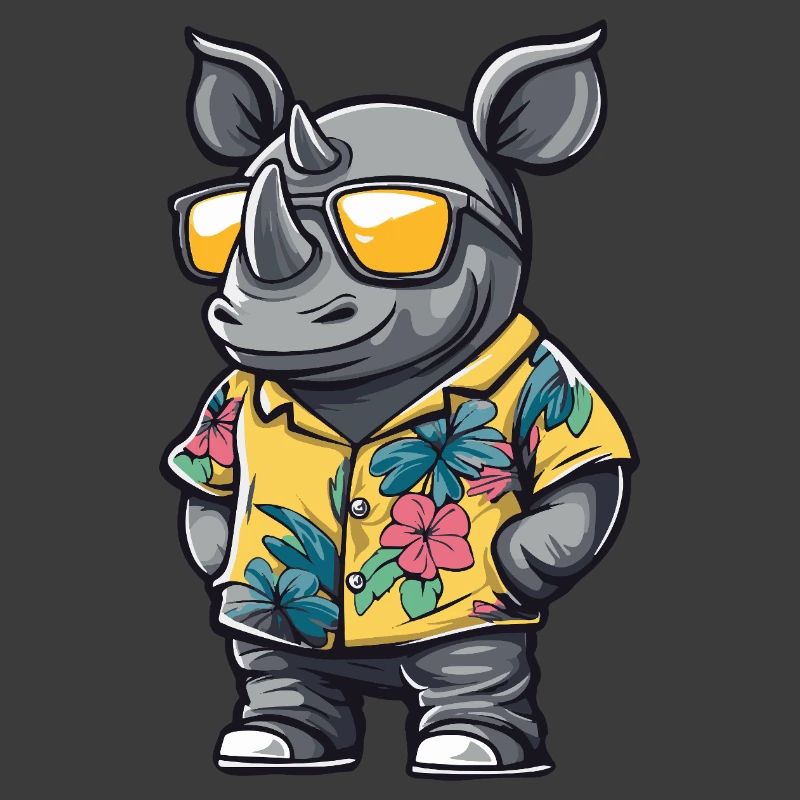 Nashorn Comic Urlaub