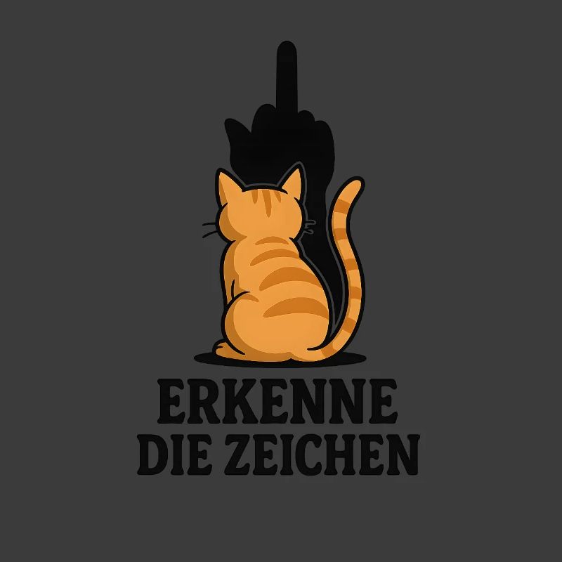 Katze mit Mittelfinger