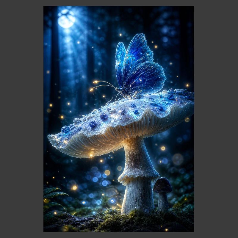 Biolumineszierender Waldschmetterling