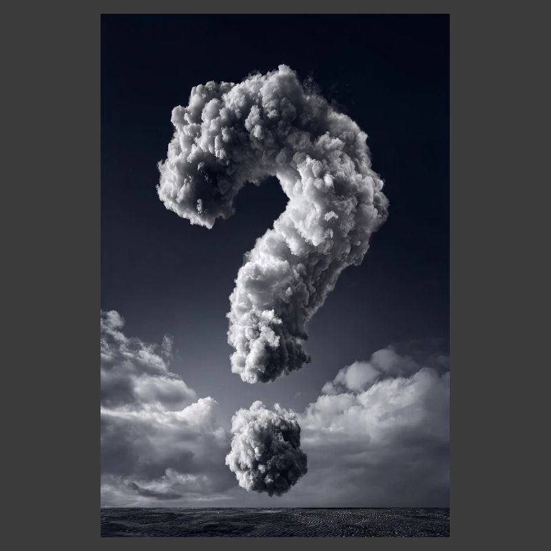 Cloud Fragezeichen-Monochrom