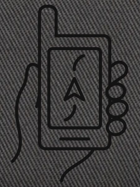 GPS im Handlinien-Symbol
