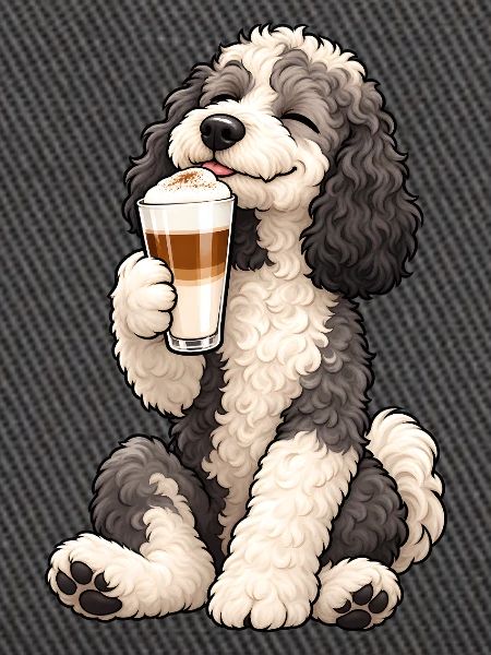 Schafpudel mit Latte Macchiato