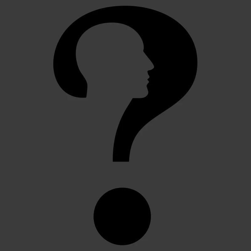 Question mark with silhouette man #