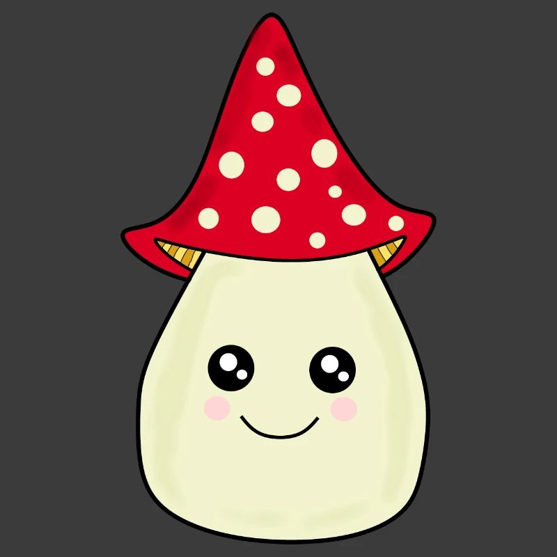 Kawaii champignon Toadstool mignon rouge avec visage