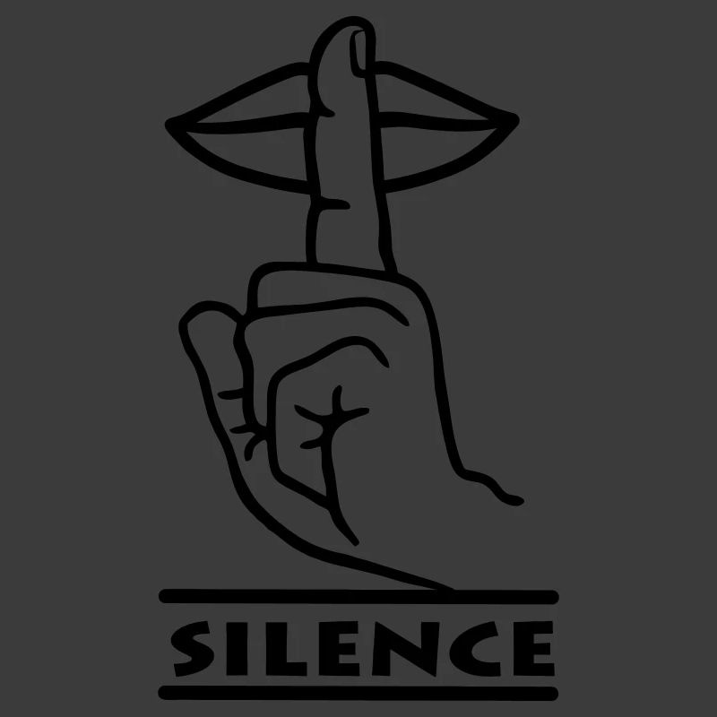 Hand with finger silence hand gesture 'SILENCE'