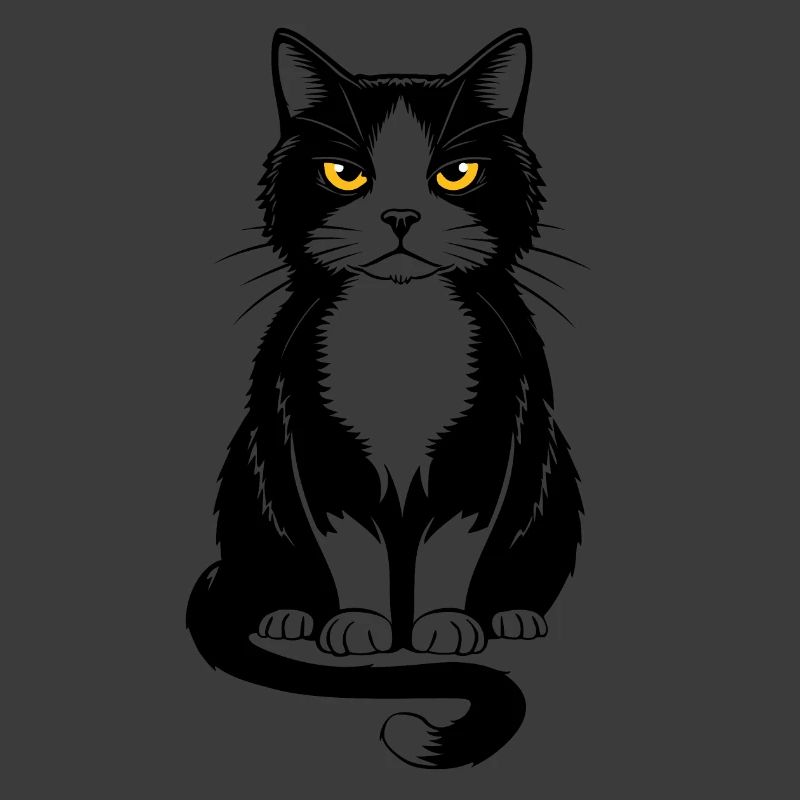 Bild einer sitzenden schwarzen Katze