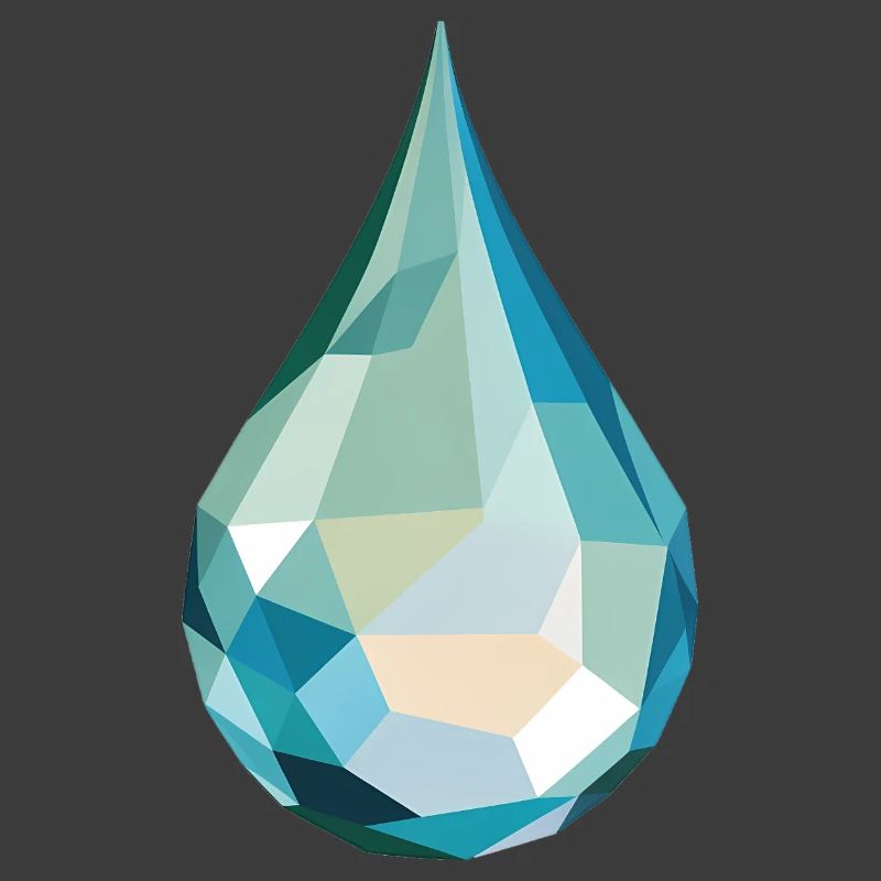 Wassertropfen - Cooles Low Poly Logo